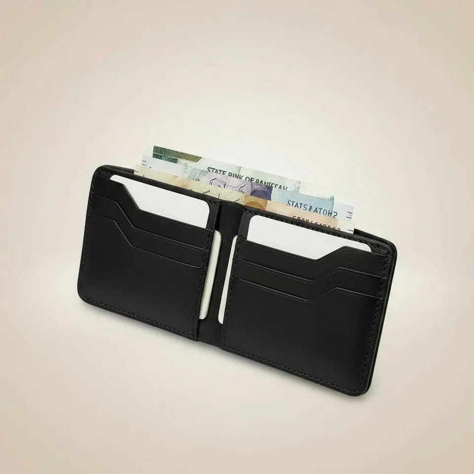 Executive Elite Men's Leather Wallet – Premium Quality Genuine Leather, 6 Card Slots, 1 Cash Compartment, 2 Hidden Pockets, Full Edge Design - wonecraft.com