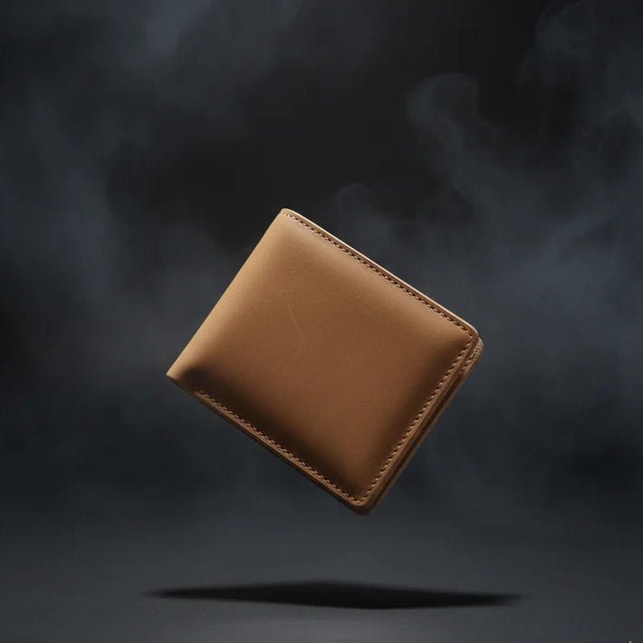 Executive Elite Genuine Leather Men's Bi - Fold Wallet with Coin Pouch - Premium Slim Bifold Design with Card Slots & ID Window | Available in Dark Brown & Tan - wonecraft.com