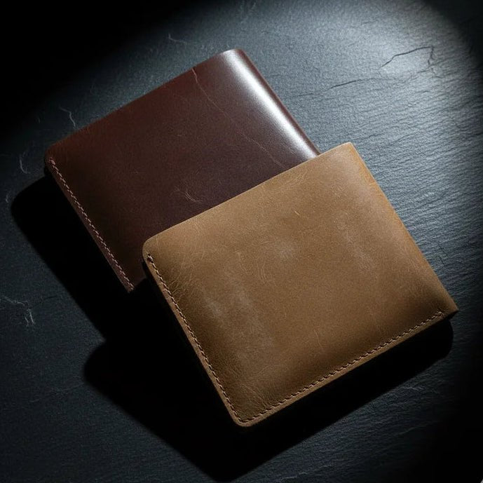 Executive Elite Genuine Leather Men's Bi - Fold Wallet with Coin Pouch - Premium Slim Bifold Design with Card Slots & ID Window | Available in Dark Brown & Tan - wonecraft.com