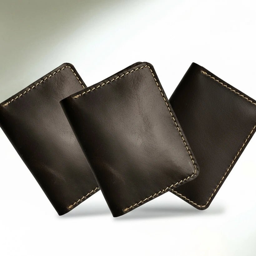 The Boss Genuine Leather Card Holder Wallet for Men – Slim Minimalist Wallet with 4 Card Slots & 2 Cash Pockets – Premium Quality Leather - wonecraft.com