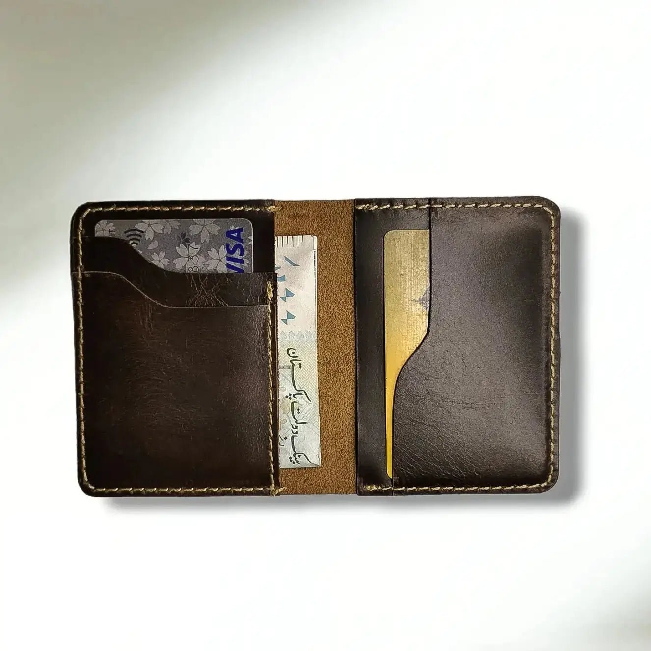 The Boss Genuine Leather Card Holder Wallet for Men – Slim Minimalist Wallet with 4 Card Slots & 2 Cash Pockets – Premium Quality Leather - wonecraft.com