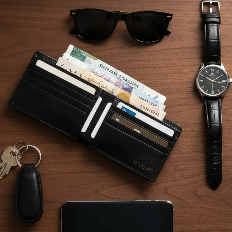 The Elite Throb Men's Woven Leather Wallet – Premium Genuine Leather, 8 Card Slots, 2 Side Pockets, 1 Cash Compartment, Stylish Handmade Design - wonecraft.com